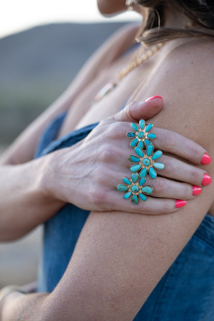 Desert Bloom Turquoise Flower Ring