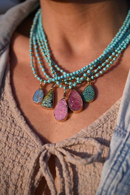 Hubei Turquoise Teardrop Pendant