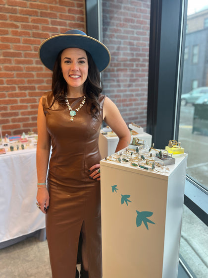 Abalone Inlay and Turquoise necklace in Gold Alchemia