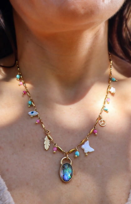 The Moon Bear Charm Necklace "Magic Hour"