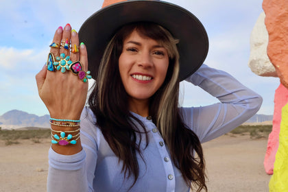 Checkerboard Aurora Opal Adjustable Ring in Gold Alchemia