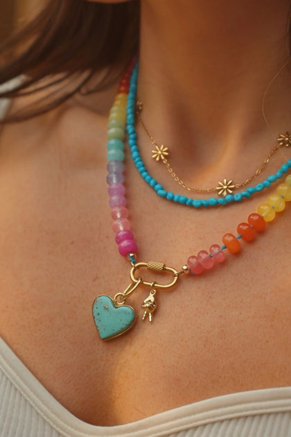 Orange Knotted Necklace with Charm Clasp