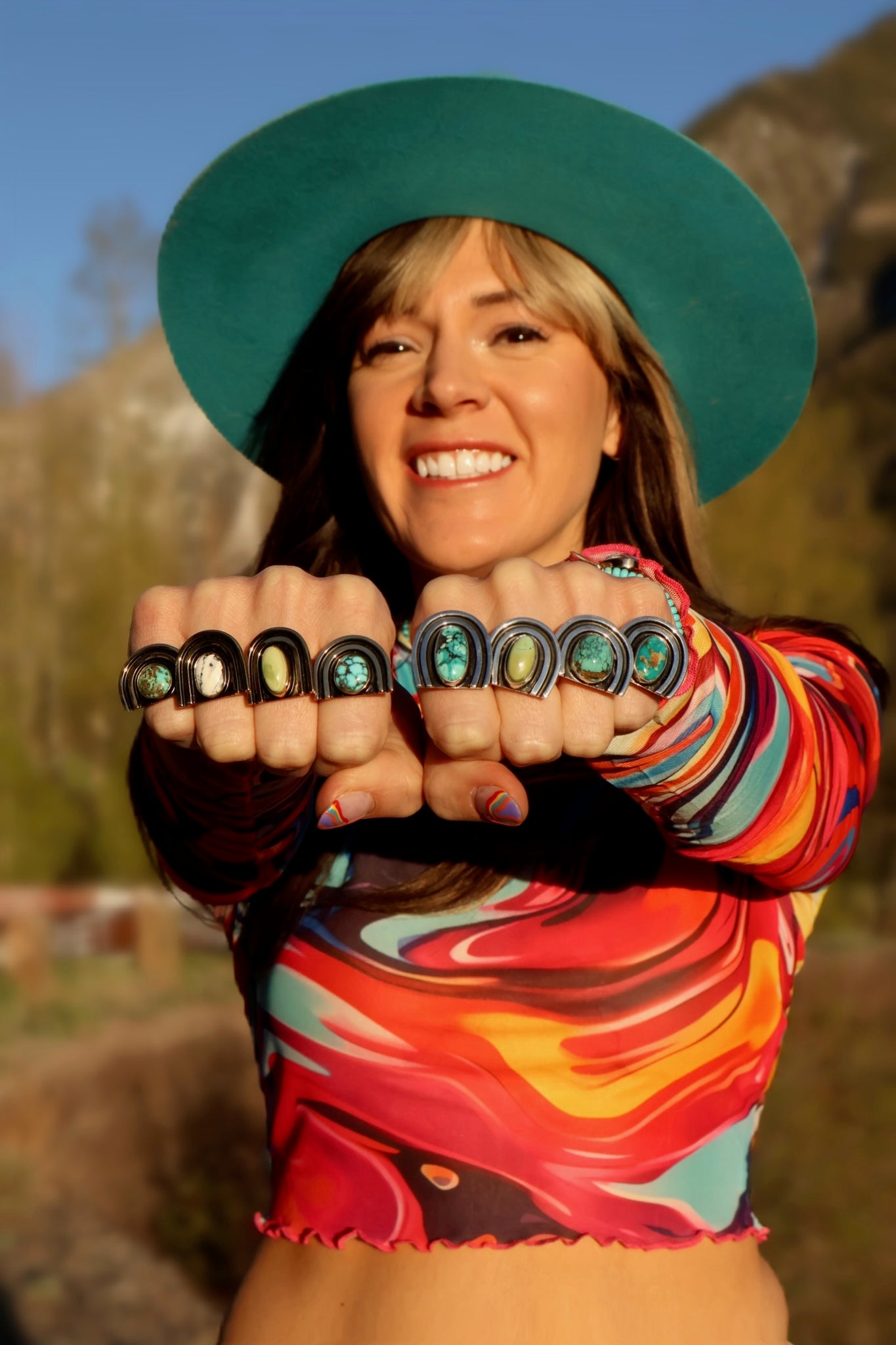 Rainbow Connection Ring Sterling Silver & Turquoise RC22