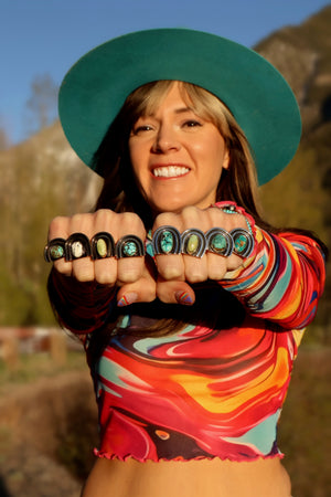Rainbow Connection Ring Sterling Silver & Turquoise RC22