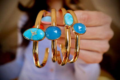 Blue Chalcedony Cuff Bracelet