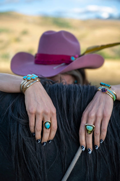 Blue Ridge Turquoise Southwest Style Ring Adjustable Size