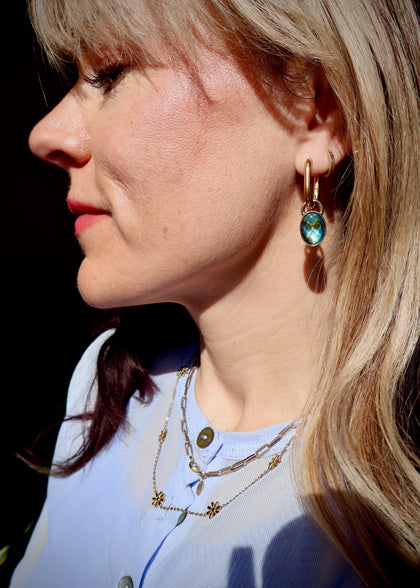 Crystal Abalone Two Way Earring