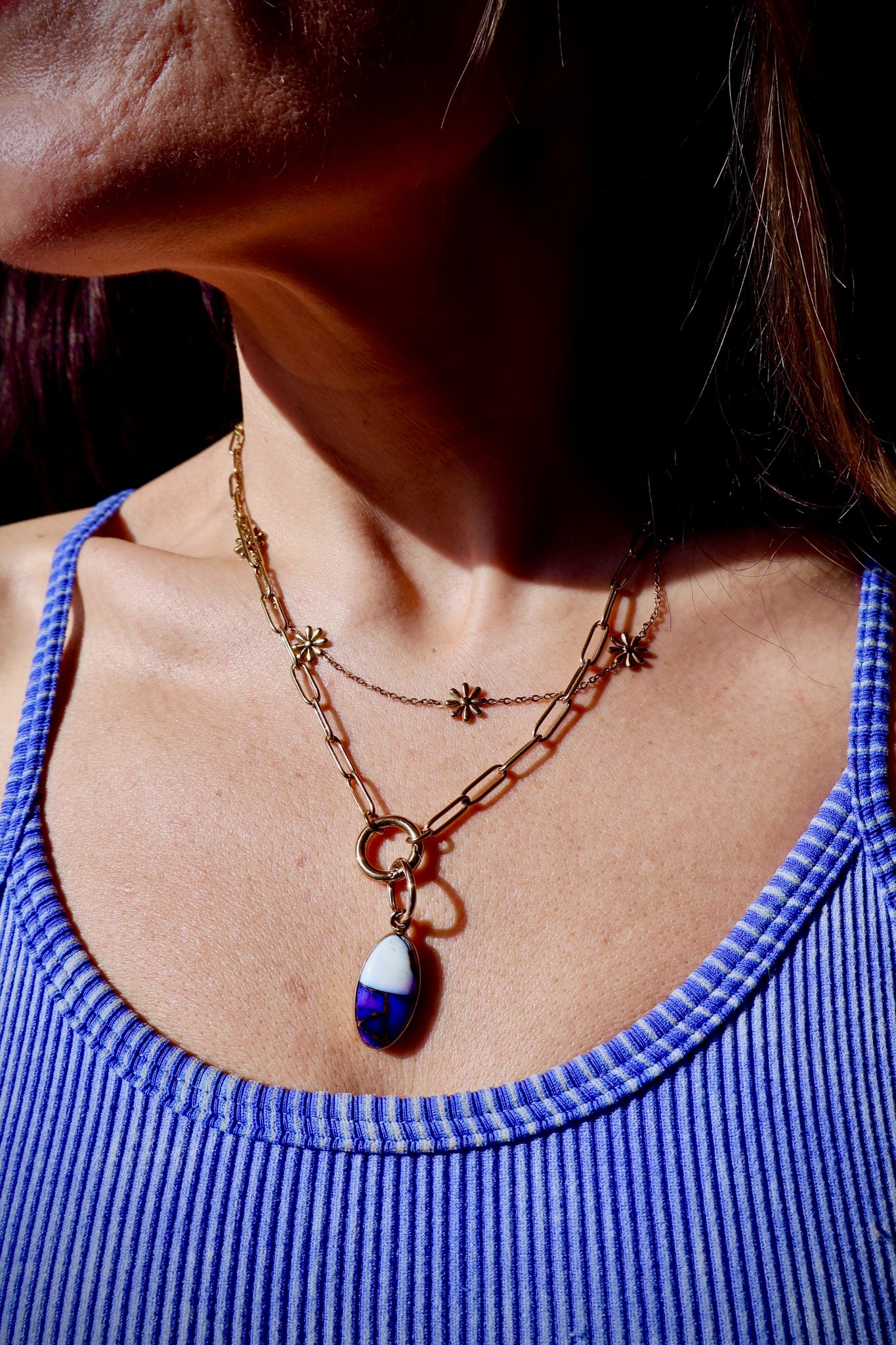 Purple Dahlia Pendant HE42