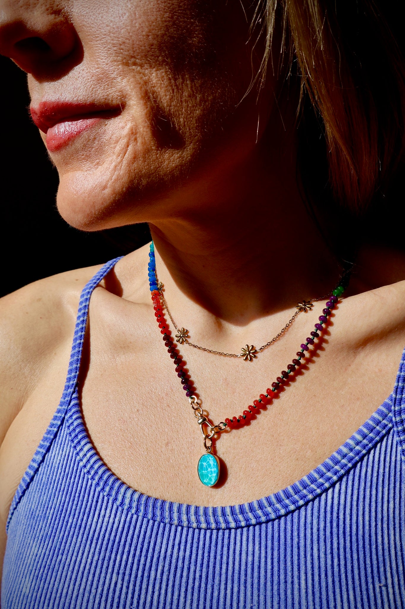 Chalcedony Crystal Doublet Charm HE46