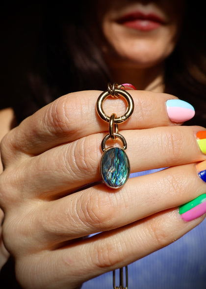 Abalone & Crystal Charm