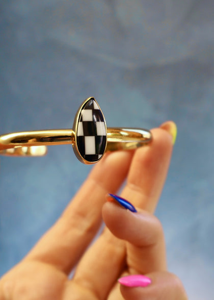 Checkerboard Pool Ball Cuff Bracelet