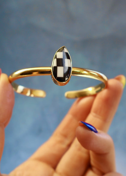 Checkerboard Pool Ball Cuff Bracelet