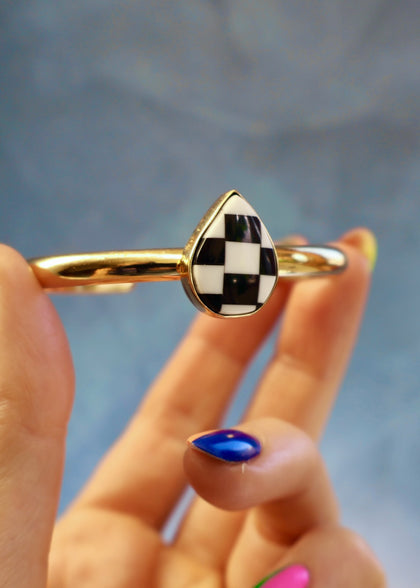 Checkerboard Pool Ball Cuff Bracelet