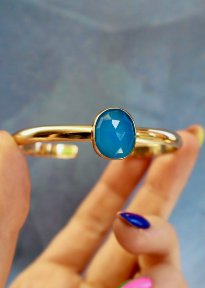 Blue Chalcedony Cuff Bracelet