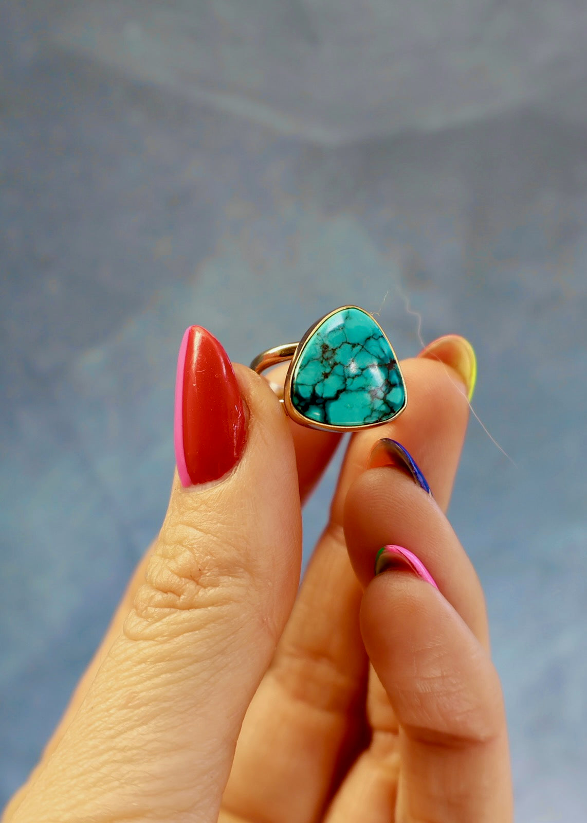 Cloud Mountain Turquoise Cuff Ring Adjustable HE25