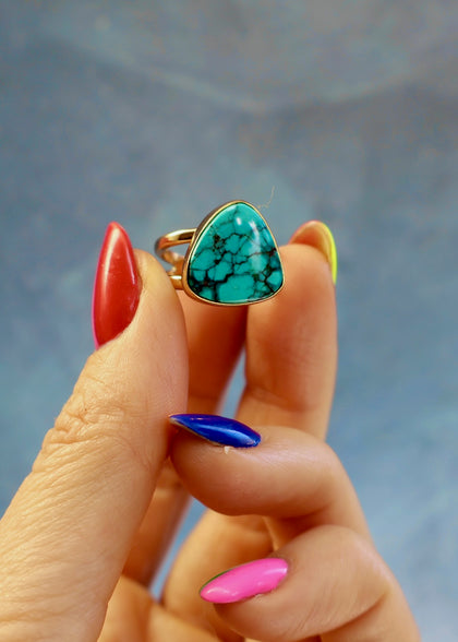 Cloud Mountain Turquoise Cuff Ring Adjustable