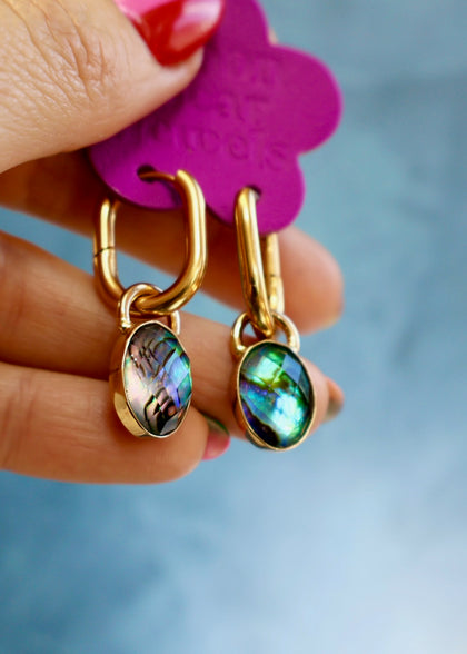 Crystal Abalone Two Way Earring