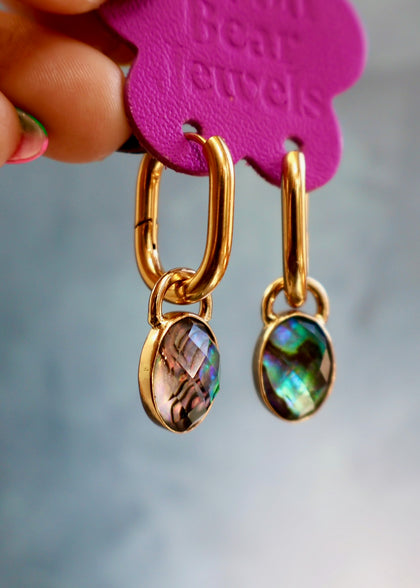 Crystal Abalone Two Way Earring