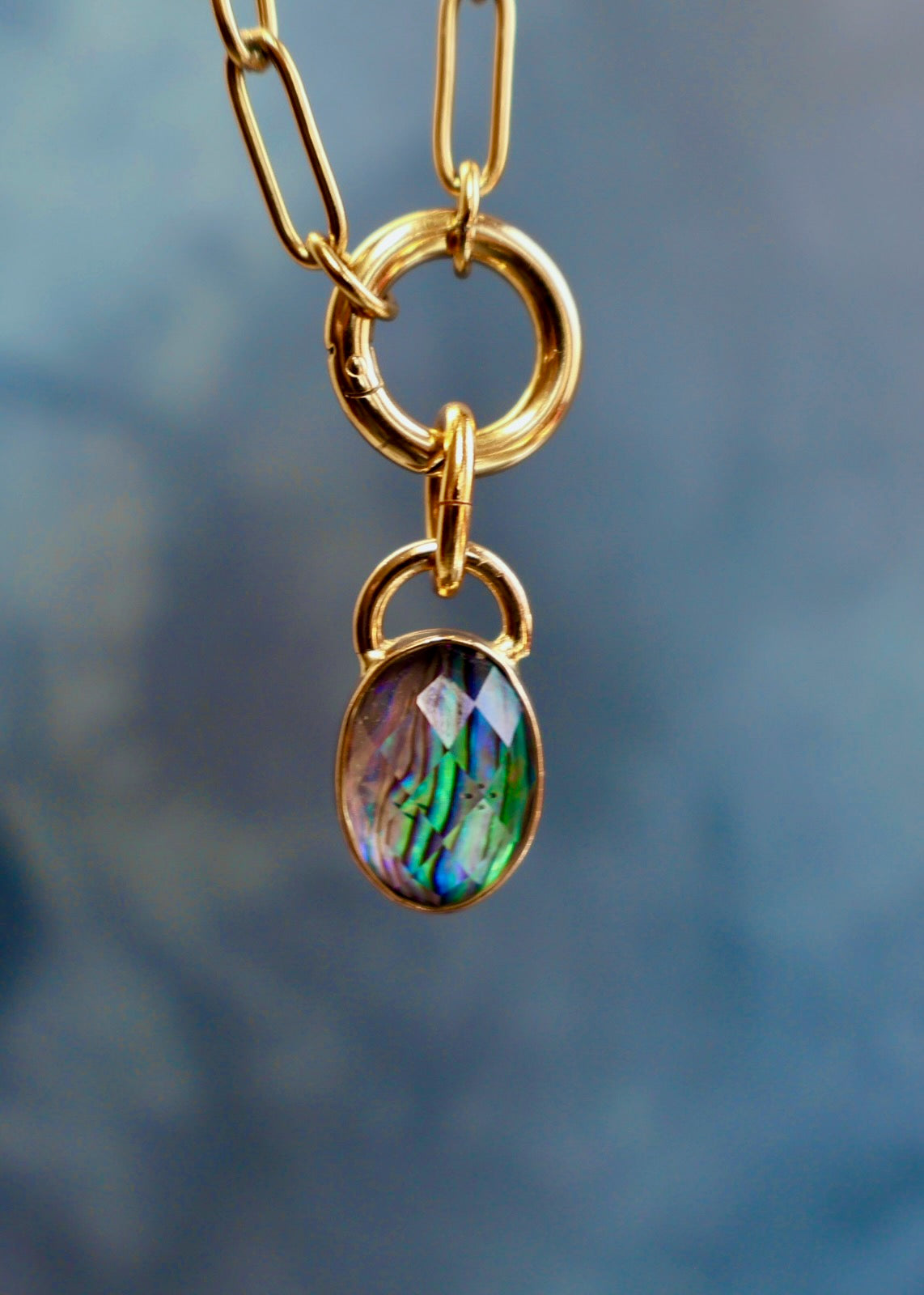 Abalone & Crystal Charm HE44