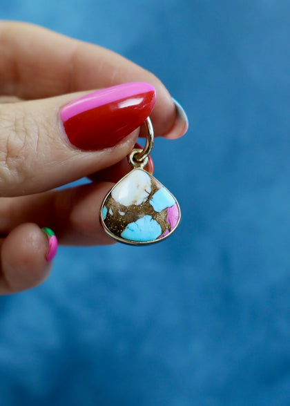 Hot Pink Cotton Candy Turquoise Pendant