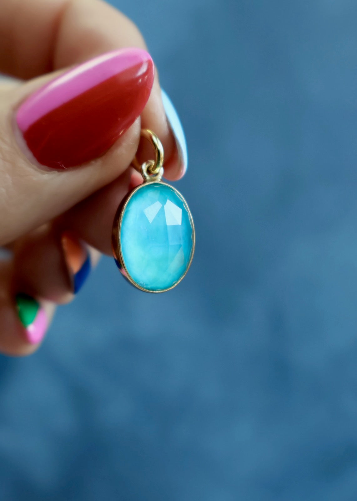 Chalcedony Crystal Doublet Charm HE46