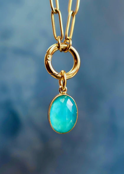 Chalcedony Crystal Doublet Charm