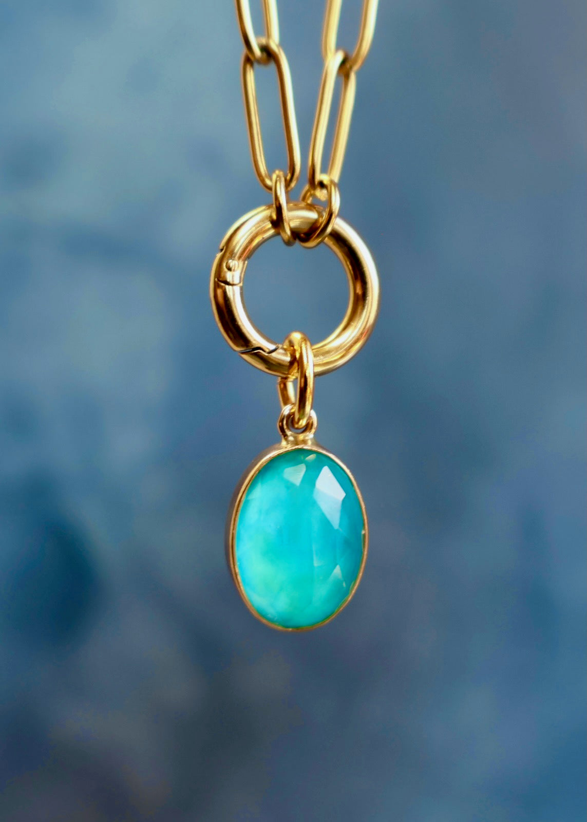 Chalcedony Crystal Doublet Charm HE46