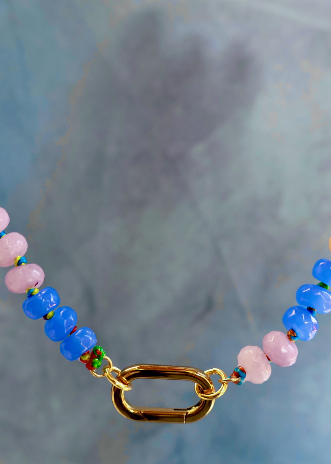 Charm Clasp Sherbert Knotted Necklace