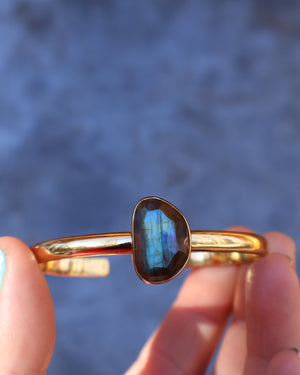 Labradorite Cuff in Gold Alchemia Adjustable WT28