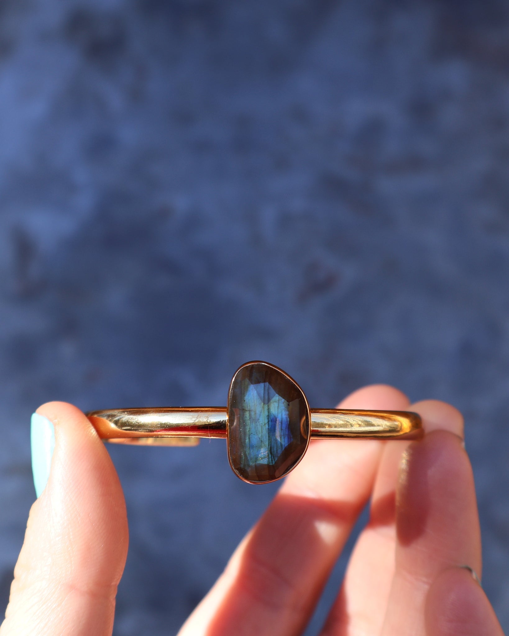 Labradorite Cuff in Gold Alchemia Adjustable WT28