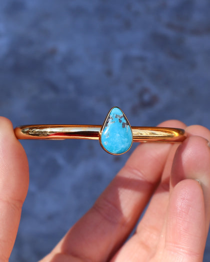Winter Thaw Drip Cuff in Gold Alchemia & Turquoise Adjustable