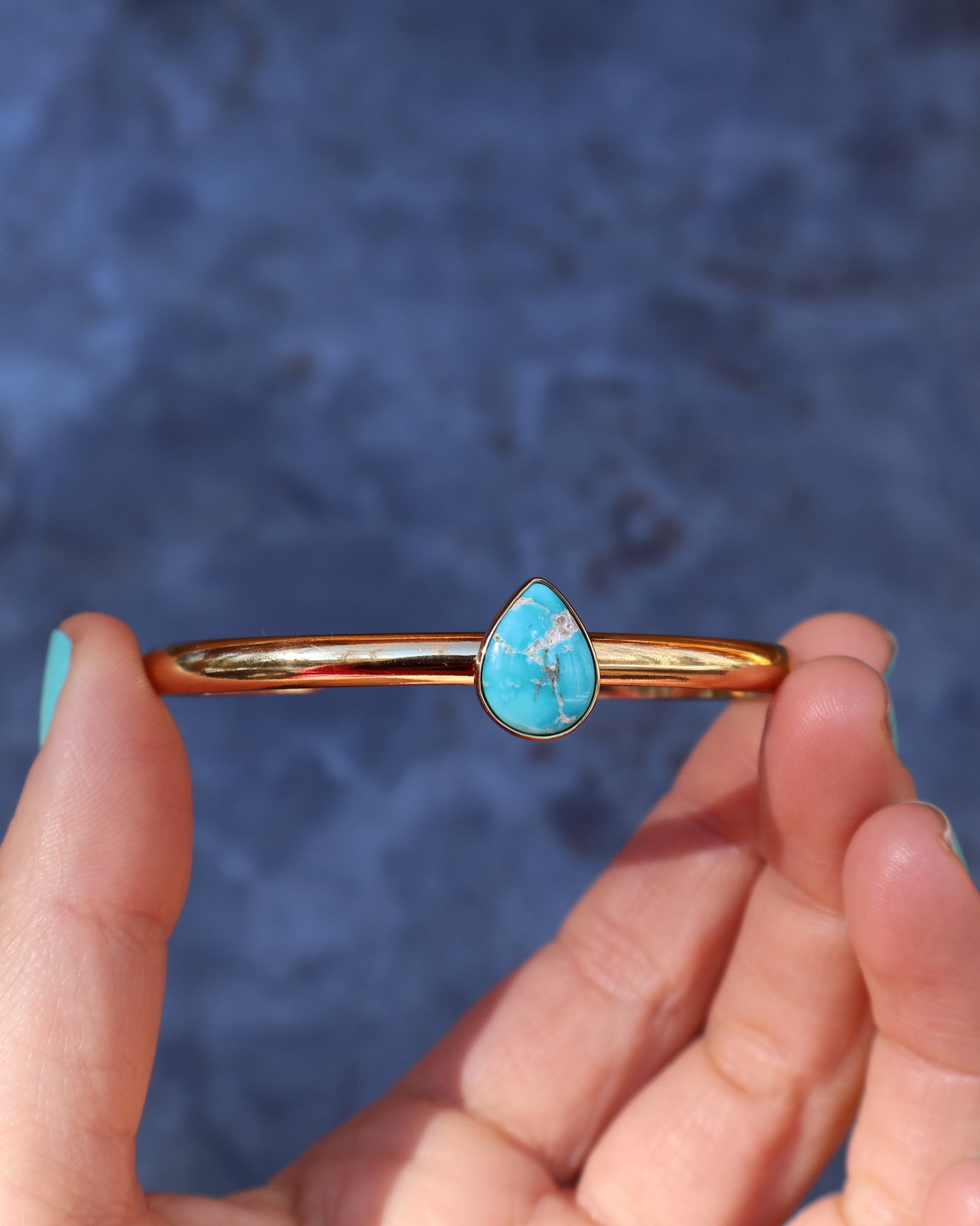Winter Thaw Drip Cuff in Gold Alchemia & Turquoise Adjustable WT32
