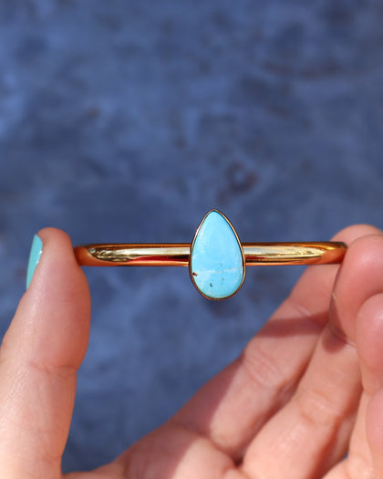 Winter Thaw Drip Cuff in Gold Alchemia & Turquoise Adjustable