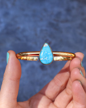 Winter Thaw  Drip Cuff in Gold Alchemia & Turquoise Adjustable WT34