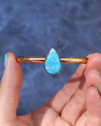 Winter Thaw  Drip Cuff in Gold Alchemia & Turquoise Adjustable