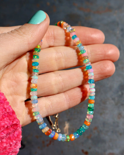 Winter Thaw Rainbow Opal Necklace
