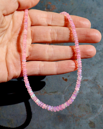 Pink Winter Thaw Opal Necklace