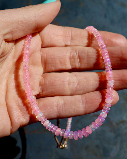 Pink Winter Thaw Opal Necklace