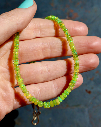 Spring Green Winter Thaw Opal Necklace