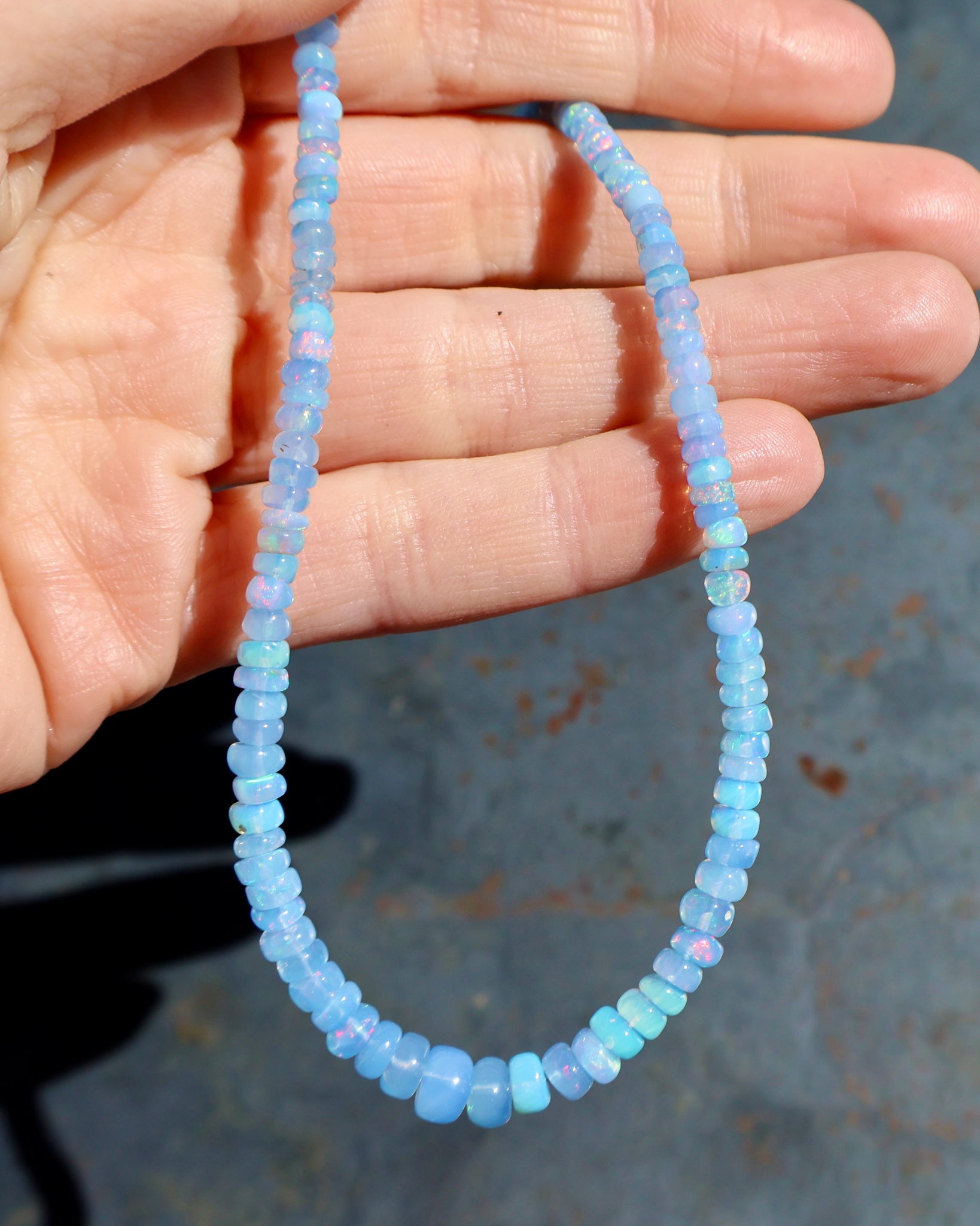 Blue Winter Thaw Opal Necklace wt39