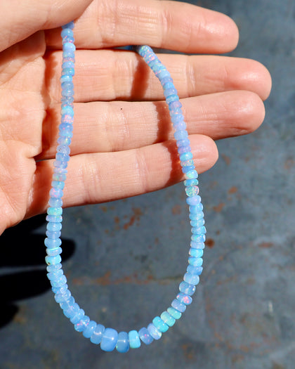Blue Winter Thaw Opal Necklace