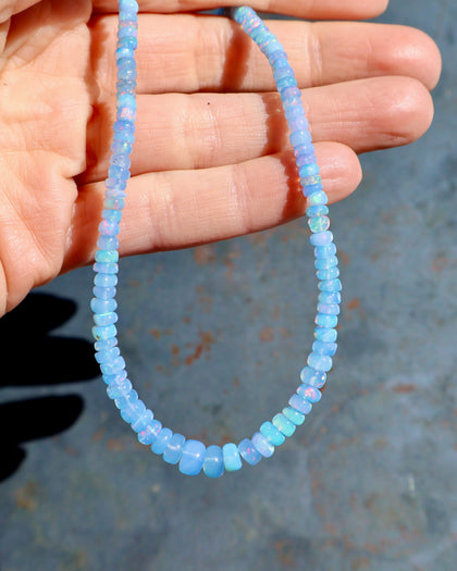 Blue Winter Thaw Opal Necklace