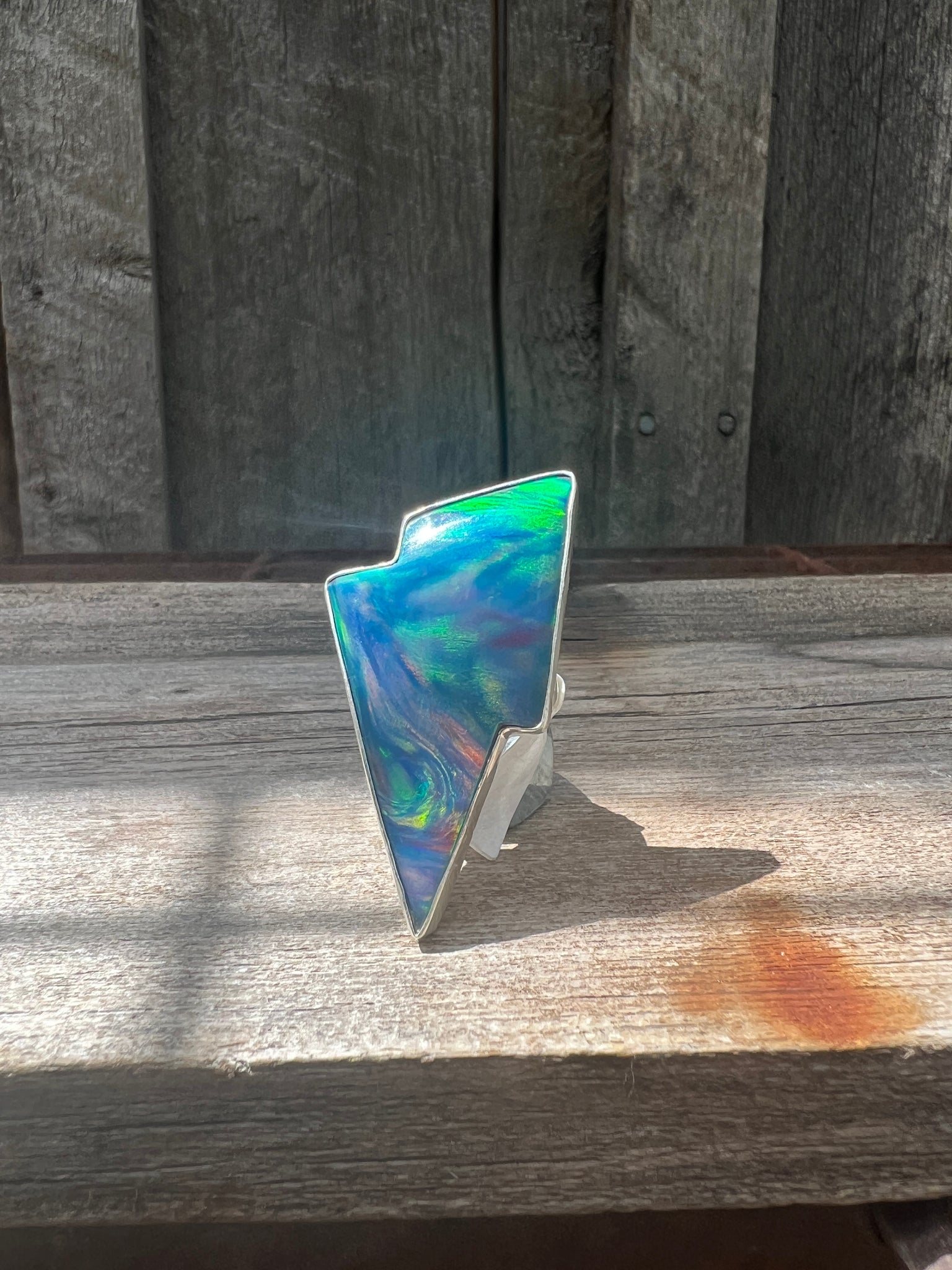 Opalite Lightning Bolt Ring in Sterling Silver #124