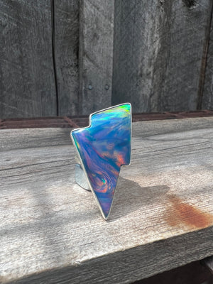 Opalite Lightning Bolt Ring in Sterling Silver #124