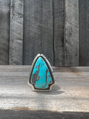 Cloud Mountain Turquoise Arrow Ring in Sterling Silver #126
