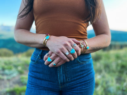 Campitos Turquoise Heart Ring Gold Alchemia Adjustable