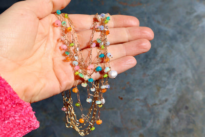 Winter Thaw  Blue Opal Chain Necklace