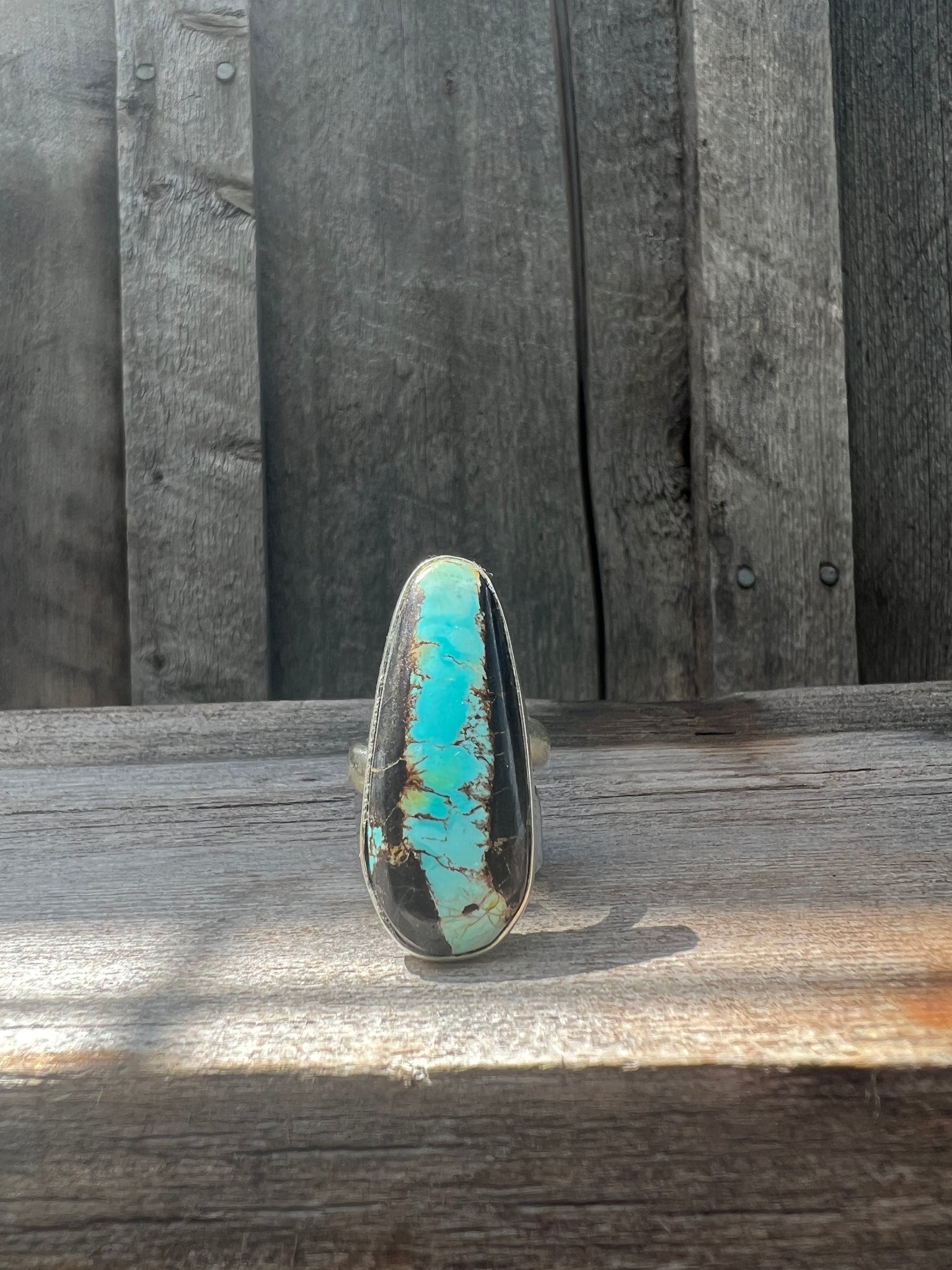 Cloud Mountain Turquoise Ring in Sterling Silver #129