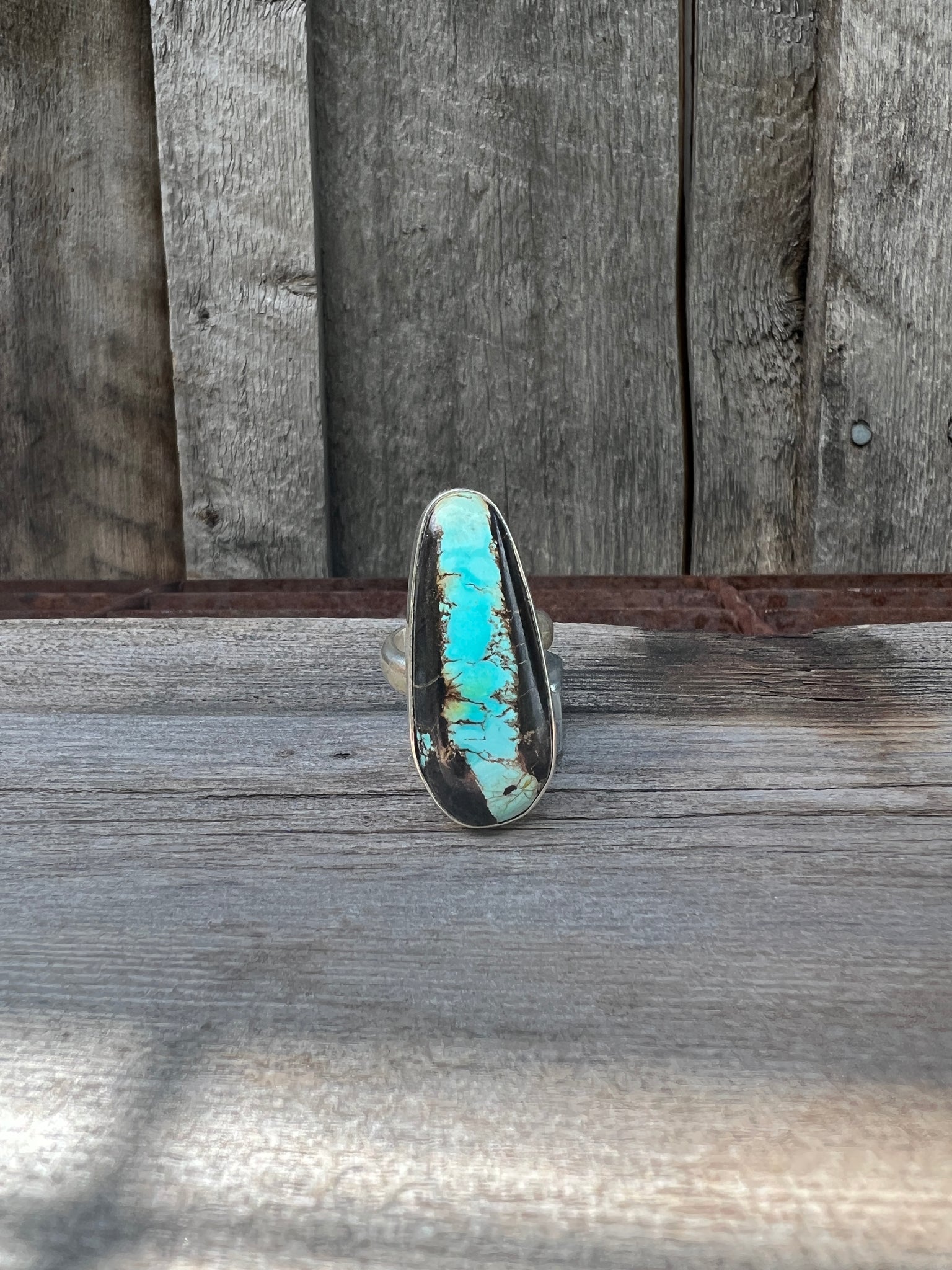 Cloud Mountain Turquoise Ring in Sterling Silver #129