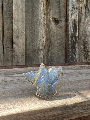 Stunning Labradorite Bird ring in Sterling Silver #133